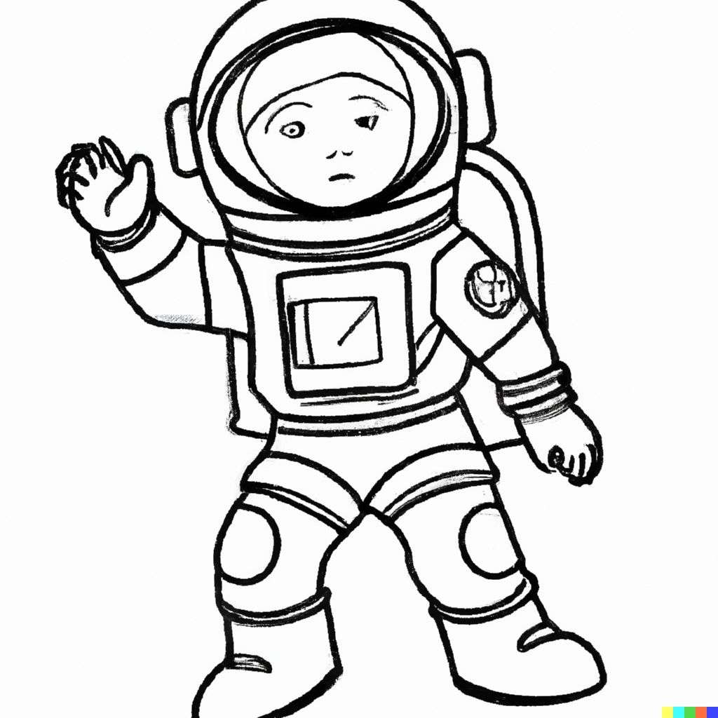 an astronaut, coloring book